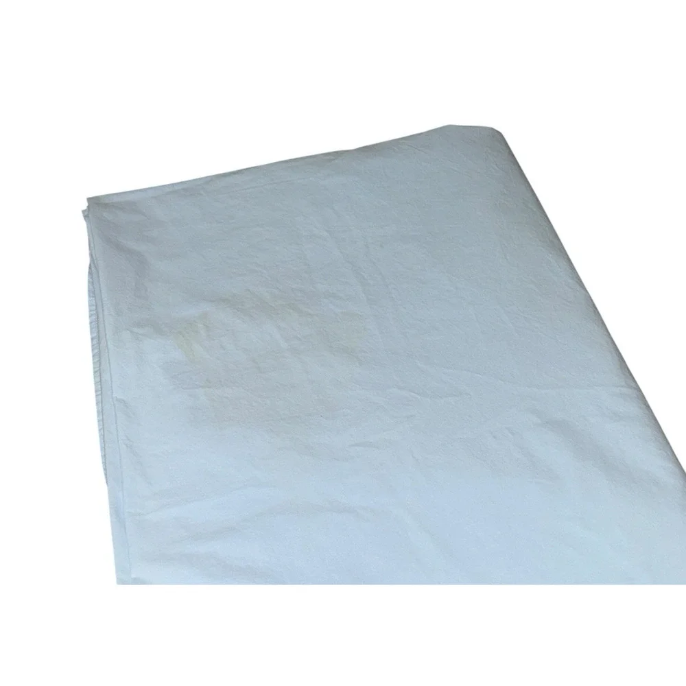 Vintage French Blue Flat Sheet 100% Cotton Baby Light Twin Size Bedding Stains